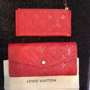 Long wallet Cruise monogram Empreinte red leather